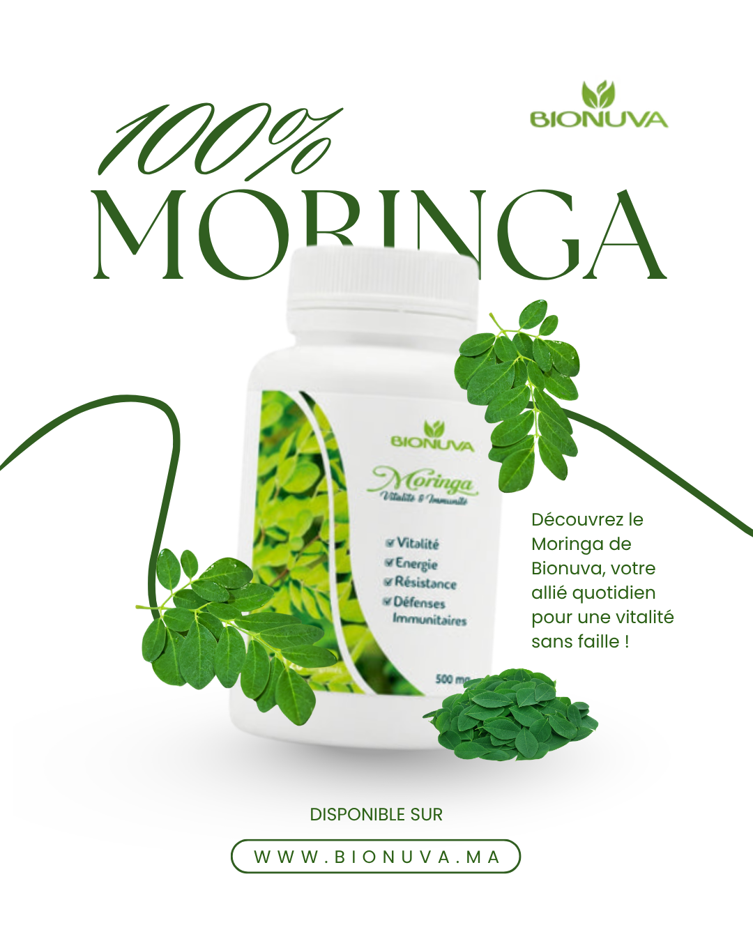 BIONUVA MORINGA • Superaliment & Vitalité • 60 Gélules