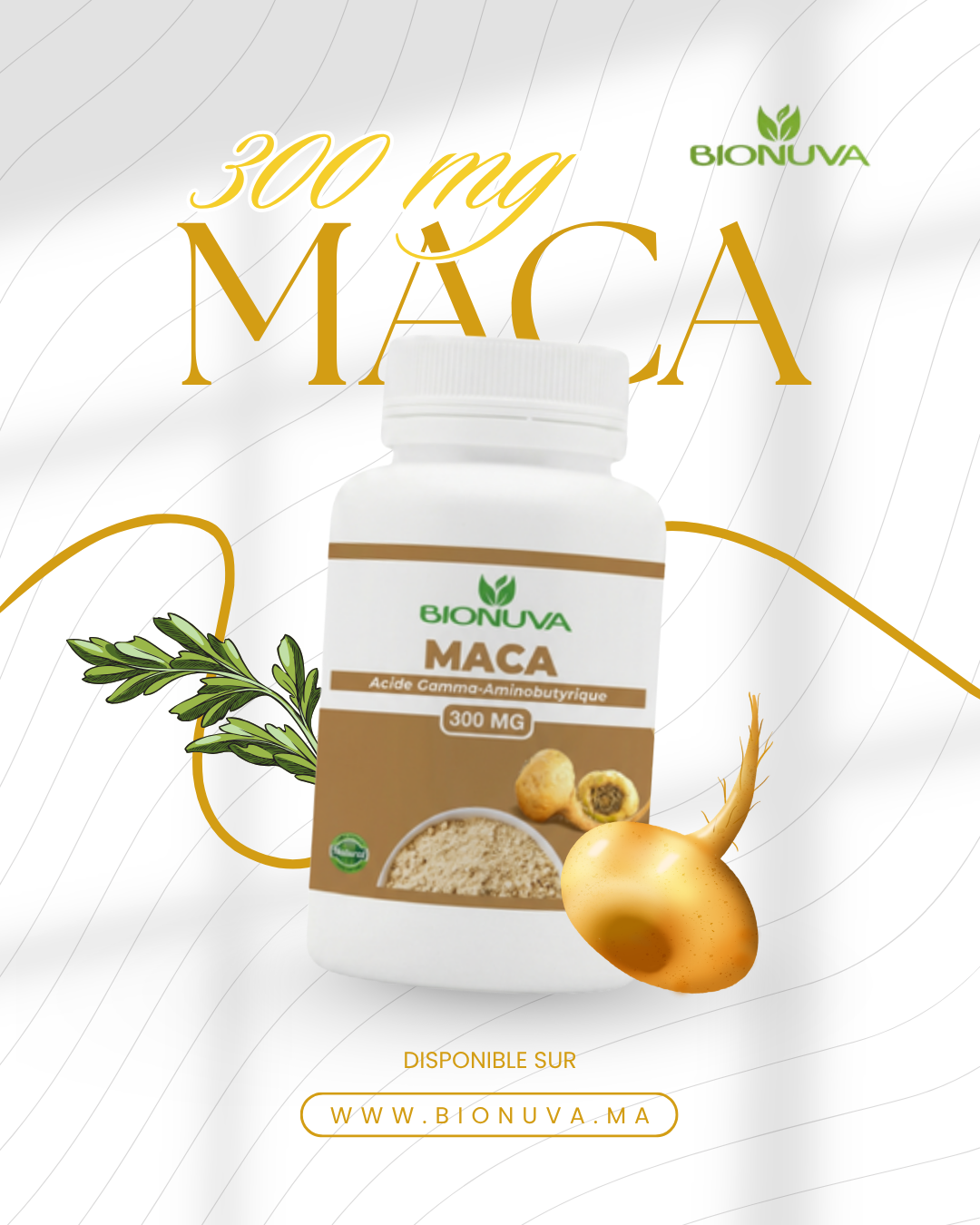 BIONUVA MACA PURE • Énergie & Vigueur • 60 Gélules